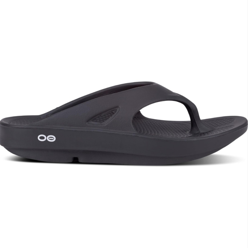 Oofos Mens Womens Premium New Black Sandals Flip Flops M8 W10 EUR41 - Picture 5 of 7